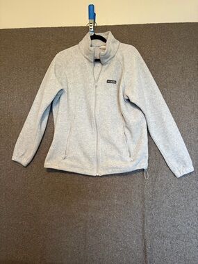 Columbia Gray Fleece Jacket with Logo Patch